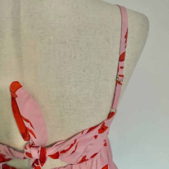 NWT J. Crew Factory Pink Red Lobster Starfish Tank Top Empire Waist Size 00 - Picture 8 of 8